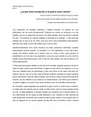 Ensayo: ¿La paz como excepción o la guerra como norma?