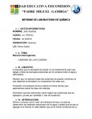 TEMA: INFORME DE LABORATORIO DE QUÍMICA