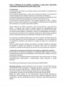 Objetivos de las políticas económicas a largo plazo: Desarrollo, crecimiento y distribución de la renta.
