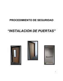 PROCEDIMIENTO DE SEGURIDAD “INSTALACION DE PUERTAS”. Página 1