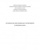 Actividades que debe desarrollar el departamento de ingeniería clínica