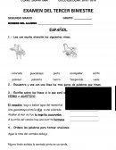 EXAMEN DEL TERCER BIMESTRE ESPAÑOL