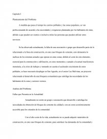 Proyecto de bloquera. Análisis del Problema. Página 1