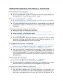 Presupuesto operativo para empresas Industriales.