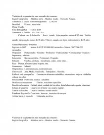 Variables de segmentación para mercados de consumo.. Página 1