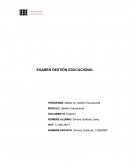 Examen gestión educacional.