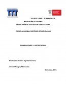 Planeación didáctica: justificación.