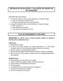 MÉTODOS DE EVALUACIÓN Y VALUACIÓN DE PROYECTOS DE INVERSIÓN.