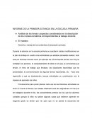 INFORME DE LA PRIMERA ESTANCIA EN LA ESCUELA PRIMARIA