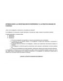 INTRODUCCION A LA INVESTIGACION EN ENFERMERIA Y A LA PRACTICA BASADA EN EVIDENCIA