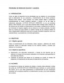 PROGRAMA DE RESIDUOS SOLIDOS Y LIQUIDOS.