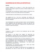 Sugerencia de reglas deportivas