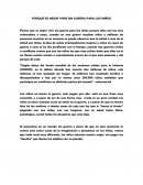 Por que es mejor vivir sin guerra para los niños