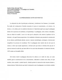 LAS PEDAGOGÍAS ACTIVAS O NUEVAS. Página 1