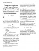 Characterization Open-Loop Dynamic Process (Experimental Modeling)