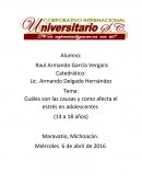 Cuáles son las causas y como afecta el estrés en adolescentes