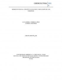 MOMENTO INICIAL CONCEPTUALIZACION Y REFLEXION DE LOS TERMINOS. Página 1