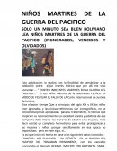 NIÑOS MÁRTIRES EN LA GUERRA DEL PACIFICO.