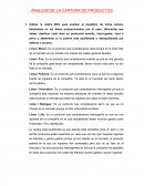 Análisis de la cartera de productos.
