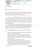 Reflexión sobre el deporte educativo.