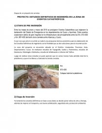 PROYECTO: ESTUDIOS DEFINITIVOS DE INGENIERÍA EN LA ZONA DE EVENTOS CATASTRÓFICOS. Página 1