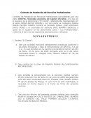 Ejemplo Contrato de Prestación de Servicios Profesionales.