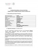 COORDINACIÓN GENERAL DE ENLACE SECTORIAL FORMATO PARA LA FORMULACIÓN DEL PROYECTO PRODUCTIVO2