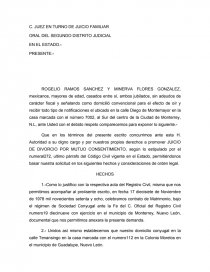 Expediente de divorsio. Página 1