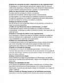 Explique los conceptos de poder y dependencia en las organizaciones?