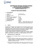 SILABO DE PSICOLOGÍA GENERAL