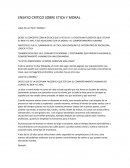 ENSAYO CRITICO SOBRE ETICA Y MORAL