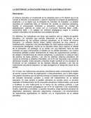 LA GESTIÓN DE LA EDUCACIÓN PÚBLICA EN GUATEMALA DE HOY