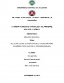 RELACIÓN DE LAS ALTENATIVAS DE LA OPOSICIÓN Y DEL GOBIERNO PARA SALIR DE LA CRISIS ECONÓMICA