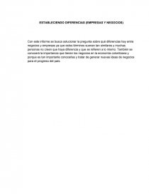 ESTABLECIENDO DIFERENCIAS (EMPRESAS Y NEGOCIOS). Página 1