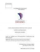 TEMA: “EL ABORTO EN EL INCONSCIENTE Y CONSCIENTE DEL SER HUMANO”