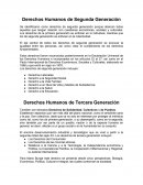 Derechos Humanos de Segunda Generación.
