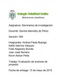 Evaluación de avances de proyecto