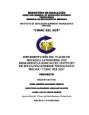IMPLEMENTACIÓN DEL TALLER DE MECÁNICA AUTOMOTRIZ CON HERRAMIENTAS BÁSICAS DEL INSTITUTO DE EDUCACIÓN SUPERIOR TECNOLÓGICO PRIVADO “CIMAC DEL SUR”