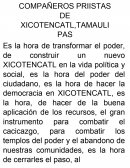DISCURSO A COMPAÑEROS PRIISTAS DE XICOTENCATL,TAMAULIPAS