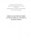 ORDENANZA DEL IMPUESTO SOBRE ACTIVIDAD COMERCIAL, INDUSTRIAL O DE ÍNDOLE SIMILAR