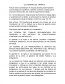 LA LEY FEDERAL DEL TRABAJO.