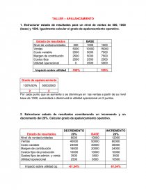 TALLER – APALANCAMIENTO. Página 1