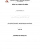 EXPERIENCIA 1 ADMINISTRACION RECURSOS HUMANOS.