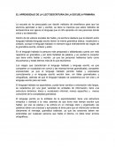 EL APRENDIZAJE DE LA LECTOESCRITURA EN LA ESCUELA PRIMARIA.