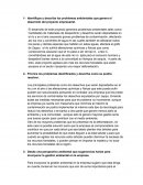 Identifique y describa los problemas ambientales que genera el desarrollo del proyecto empresarial.
