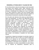 DESARROLLO TECNOLOGICO Y CALIDAD DE VIDA
