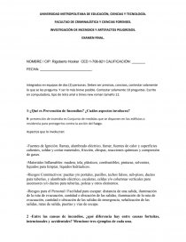 INVESTIGACIÓN DE INCENDIOS Y ARTEFACTOS PELIGROSOS.. Página 1