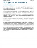 Ensayo Origen Elementos