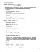 REACCIONES QUÍMICAS: TIPOS DE REACCIONES: Reacciones No Redox