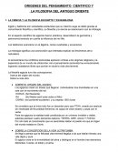 Orígenes del pensamiento cientifico